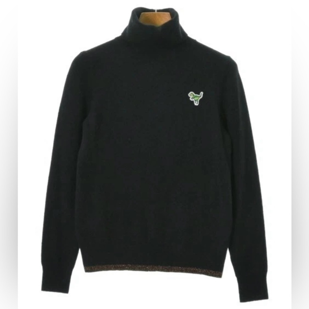 Coach Wool Cashmere Blend Rexy Patch Turtleneck Sweater Black Small - Picture 2 of 6